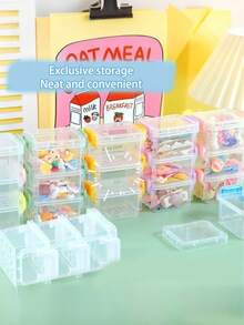 1 pieza Caja de almacenamiento para accesorios de cabello de niños, organizador de accesorios de cabello, caja de almacenamiento de 3 niveles, contenedor de accesorios para bebés - Multicolor - Ver 5