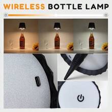 1pc Multi-Colour Dimmable LED Bottle Lamp, Rechargeable Room Decor Light Suitable For Bedroom, Living Room, Bar, Cafe, Restaurant, Camping, Party Atmosphere