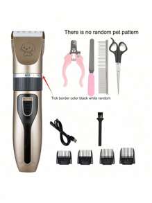 Tosa para Animais de Estimação Recarregável, Conjunto Aparador de Pelos de Cachorro Silencioso com Lâminas Destacáveis, Carregamento USB, Voltagem de 36V, Bateria 18650, Barbeador de Cão para Pelos Grossos, Acessórios de Tosa para Animais de Estimação, Kit de Tosa Doméstica para Cães e Gatos