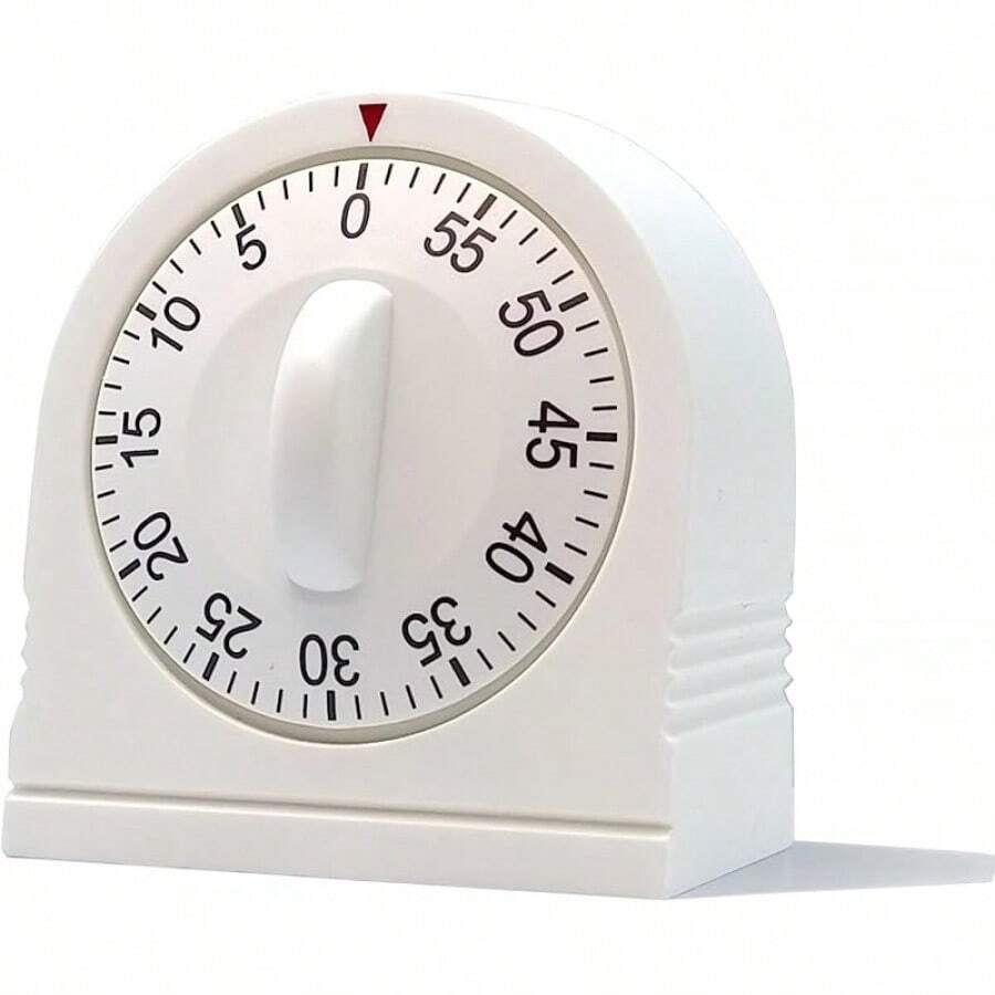 60 Minute Wind Up Timer, Visual Mechanical Timer With Loud Alarm, Manual Countdown Timers For Classroom, Home, Study And Cooking (White)01 - White - View 1