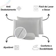 400 Thread Count Bedding Set With Elastic Band, Hotel Standard, All Sizes - Gris - Ver 5