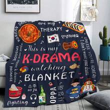 [Kpop Blanket] Kpop Single Blanket, Korean Drama Merchandise | Korean Drama Gift, Room Decor, Sofa Throw - Multicolor - View 4