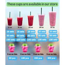 20 Oz Clear Plastic Cups With Lids And STRAWS, Disposable Drinking Cups For Cold Drinks, Iced Coffee, Milkshakes, Smoothies, 25 Sets - 16 Oz Cups - View 4