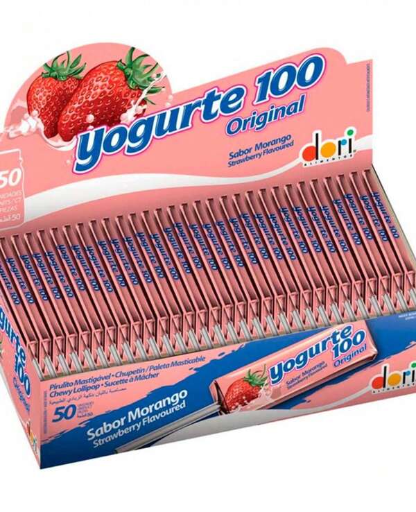 Pirulito Mastigável Yogurte 100 c/50 - Dori