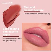 CmaaDU 1pcs Matte Lipstick Is Easy To Apply, Long-Lasting Lip Gloss Is Waterproof, Sweat-Proof, Does Not Stick To Glasses, And Does Not Fade. It Is The Best Choice For Lip Makeup And A Beautiful Gift - Multicolor - View 6