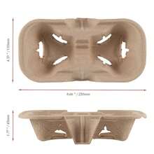 50 件一次性纸杯托托盘，双杯纤维饮料托架，适用于冷热饮品，便携式咖啡杯托盘，适用于咖啡馆、餐厅、杂货店、果汁吧、圣诞节