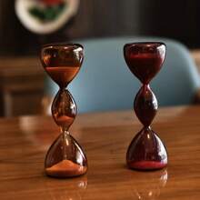 1pc Creative 3-Layer Colored Sand Glass Timer, Unique Modern Home Decor, Christmas Halloween Tabletop Ornaments