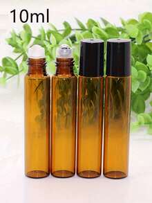 5pcs Essential Oil Roller Bottles, Brown Tinted Glass Roller Bottles With Stainless Steel Roller Balls And Caps, Perfume Sample Vials, Refillable Fragrance Containers, Empty Roller Ball Glass Bottles With Rollers, Deodorant Containers, Convenient For Travel, Essential For Perfume And Lip Gloss Travel - Brown - View 8