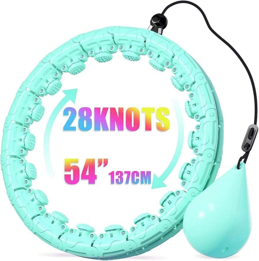 Weighted Hula Infinity Fitness Hoop For Adult Weight Loss, 2 In 1 Smart Fitness Workout Hula Circle Hoops With 28 Detachable Knots, Exercise Fit Hoop Suitable For Women And Beginners - Beige - View 1