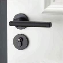 Modern Keyed Metal Door Handle Set With Lever, Application Control - Minimalist Interior Door Hardware For Home And Office - Black - View 1