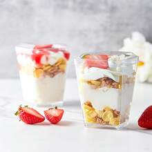 50/30/20/10 Pcs/Set 5 Oz Plastic Dessert Cups With Lids, Plastic Cups, Disposable Cups, Party Parfait/Appetizer Cups, Mini Dessert Cups For Pudding, Fruit And Ice Cream Suitable For Celebrations, Weddings, Decor, Travel - Clear - View 4