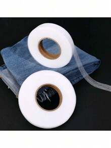 1/2 Roll 60M Iron-On Hemming Tape,Double-Sided Fusible Interfacing,Heat Fabric Fusible Bonding Web, Without Non-Woven Hot Melt Adhesive Cloth For Clothing, Thin Glue Mesh Film Bottom Hem Tape,Perfect For Bonding And Craft Projects, Non-Woven Decorative Ribbon, White Double Sided Diy Tape For Sewing Supplies - Multicolor - View 2