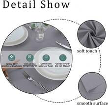 Rectangle 4 Feet Tablecloth 60x84 Inch Tablecloth Stain And Wrinkle Resistant Washable Polyester Table Cloth, Decorative Table Cover For Dining Table, Buffet Parties And Camping Light Grey - Grey - View 7