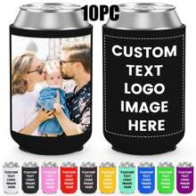 Customizable Beer Sleeves, Personalized With Logo, Name, Photo, Font, Ideal For Parties, Gatherings, Home, Travel, Custom Beverage Bottle Coolers With Initial Text Letter Combination Design, Fun Birthday, Wedding, Party Gifts (Non-Food Contact)