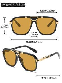 LINFEMAND Oversized Gradient Lens Fashion Glasses, For Men & Women, Daily Wear, Photography, Beach, Travel, Holiday Gift - Multicolor - View 9