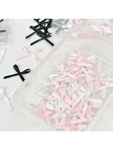 100 件芭蕾风格可爱迷你丝带蝴蝶结，甜美女孩 DIY 服装和发饰装饰材料