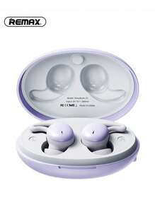 REMAX سماعات أذن بلوتوث لاسلكية، سماعات أذن للنوم، وقت تشغيل 20 ساعة للاستمتاع بليلك، بتحكم لمس، مظهر جميل، سماعة أذن مريحة، سماعات أذن استريو لاسلكية، سماعة أذن صغيرة، خفيفة الوزن بتصميم السيليكون السائل، مناسبة للاستخدام عند النوم، هدية للحبيب/الوالدين (أسود/بيج)