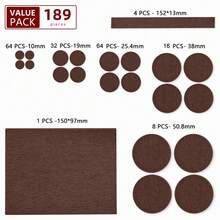 高品质毛毡家具垫 - 189 件套 - 毛毡垫，家具脚的最佳木地板保护垫 - 保护硬木地板和复合木地板！（米色和棕色） - 彩色 - 查看 14