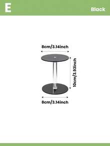 1pc Acrylic Jewelry Display Stand, Transparent Black Acrylic Round 3 Pieces Set, Suitable For Jewelry, Necklace, Ring, Earring Display, Acrylic Display Base - Multicolor - View 13