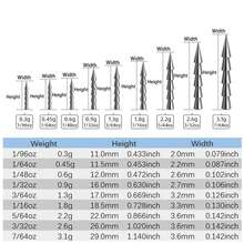 10pcs Tungsten Nail Weights Lure Fishing, Insert Sinkers For Bass Fishing Lures, For Neko Rig, Wacky Rig For Freshwater Tungsten 1/96oz-7/64oz - Silver - View 9
