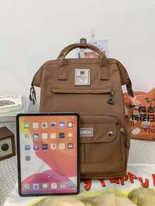 Women's Backpack Bag Multifunctional School Travel With Pendant For Daily Use - 黑色 - 查看 5