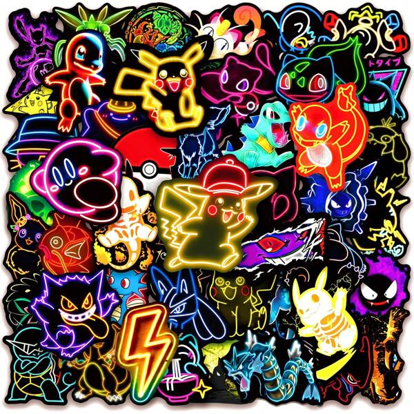 bandai 50PCS Cute Anime Stickers Cartoon Decals Decoration Fun For Kids Toys Car Laptop Phone Case Skateboard Fridge Waterproof Sticker Gift