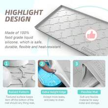 New  25" X 19" Under Sink Mat Waterproof, Silicone Mat  Drawer Sh And Cabinet Liner, Sink Protector For Bathroom Anizers And Storage, Boot Tray Pet Food Mats - Gray 25W x 19L - View 4