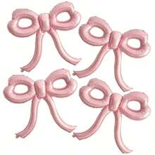 Rosa/Schwarze Schleifen Ballons, Schleifen Party Dekoration für Mädchen und Frauen, rosa Schleife Geburtstagsdekoration, riesige Folie Ballon für Baby-Shower, Braut Verlobung Hochzeit Dekoration, JunggesellinnenAbschied Party Zubehör