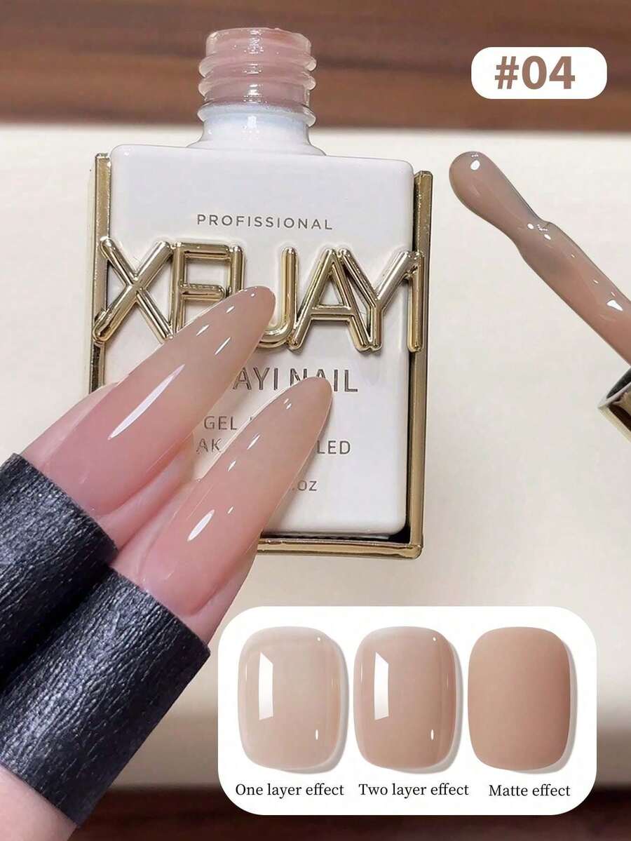 XEIJAYI 1支装 15毫升裸色指甲油凝胶，半永久性指甲油，可卸除UV/LED指甲油，美甲用品，美甲设计，DIY装饰，家用美甲沙龙礼品