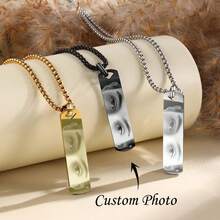 Personalized Eye Photo Necklace, Engraved With Your Eye Photo, "I'm With You" Necklace, Mother's Day Gift, Gift For Boyfriend - Multicolor - View 1