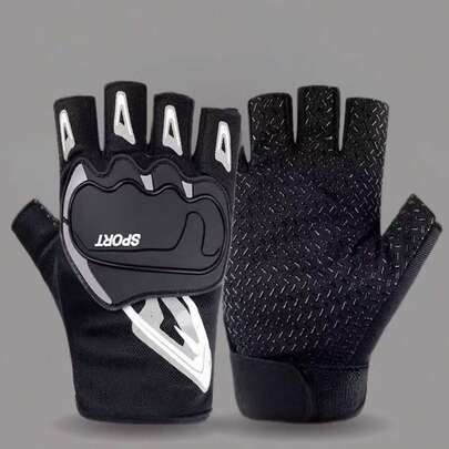 1 Pair Men's Outdoor Cycling Sports Fitness Half Finger Gloves