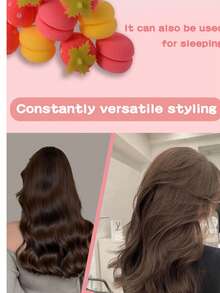 懒散睡眠草莓造型海绵卷发器、柔软卷发棒、方便易用的卷发器、返校、旅行度假必需品、女士发饰、卷发、卷发器、卷发筒、无热卷发、无热卷发、卷发器、卷发产品、卷发、卷发筒、卷发器、卷发工具、无热卷发器、头发、配饰、美发产品、美发工具、美发用品、护发、卷发刷、理发器、理发配件、美发设备