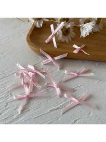 100 件芭蕾风格可爱迷你丝带蝴蝶结，甜美女孩 DIY 服装和发饰装饰材料