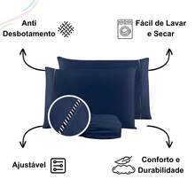 400 Thread Count Bedding Set With Elastic Band, Hotel Standard, All Sizes - Navy Blue - View 6