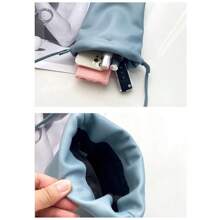 1pc Casual Drawstring Bag Style Women Crossbody Bag Candy Color Lady Mini Bucket Bag For Mobile Phone Female Shoulder Purse Wallet