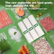 1捲食品真空袋,食品保鮮密封袋,真空密封器袋,適用於vac儲存食物準備慢煮,真空包裝袋保鮮長效,家用廚房用品 - 白色 - 查看 5