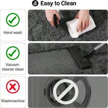 Alfombras de área Qulint de 9x12 pies para la sala de estar, alfombra grande y mullida para el dormitorio, suaves alfombras esponjosas y peludas para dormitorios de niños y niñas, decoración del hogar (9 pies x 12 pies, gris oscuro) - Gris oscuro - Ver 4