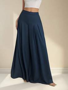 Falda De Mujer Comoda Casual   Liso    Casual  Dulce  Elegante  Fiesta    Plisado    Ideal Para  Playa  Noche de fiesta  Vacaciones  Oficina  Casa - Azul Petroleo - Ver 1