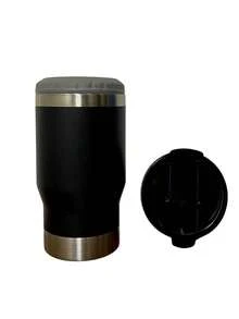 Termo 3 en 1 para botellas, bebidas y destapador, termo multifunción portátil de acero inoxidable, práctico para actividades al aire libre, camping, cocina y hogar - Negro - Ver 1