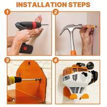 1pc Modern Metal Wall Mounted Tool Organizer Rack, Suitable For Garden Trimmers, Space-Saving Wall-Mounted Storage Rack With Screws And Expansion Bolts, Perfect For Lawn And Hedge Trimmers, Lawnmowers And Pruners In Garden And Garage - Matte Black Finish, Single Shelf, Home Decor Theme, Multi-Function Installation, No Power Required, Floating Brackets, Floating Shelf