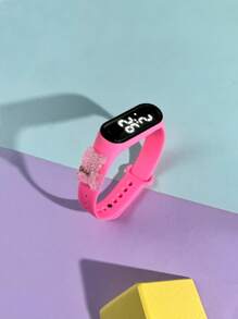 1/3 piezas de figuritas transparentes personalizadas de oso con lazo de estilo de dibujos animados para niños y adolescentes, relojes digitales con pantalla LED táctil, regalos de cumpleaños, relojes deportivos del mismo estilo que los mejores amigos