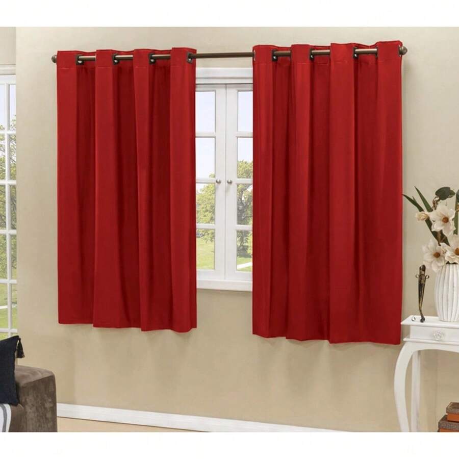 Blackout Curtain Blackout Light Blocking 2.20m X 1.30m Decoration Living Room Bedroom Kitchen Various Sizes - Đỏ - Xem 1