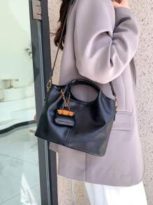 Bolso multifuncional de estilo retro minimalista con monedero, bolso de mano, correa de hombro desmontable como bolso bandolera para mujeres