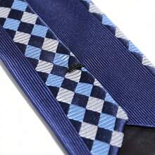 MANOBLE 1pc 2.36 Inch (6cm) Slim Tie, Fashion Dual-Color Symmetrical Design, Suitable For Business, Casual, Wedding, Party, And Outfit Matching Men Necktie - Shape - View 8