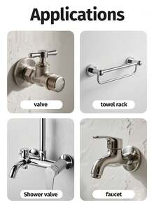 1/3/5 piezas Cubiertas decorativas de acero inoxidable, adecuadas para grifos, tubos de escape de calentadores de gas y agua - Duraderas, fáciles de instalar, diseño redondo - Multicolor - Ver 4