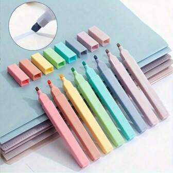 A Set Of 6 Soft Color Soft Cut Fluorescent Pens, Not Easy To Penetrate, Not Smudging, Suitable For Bible Study And Diary, Suitable For Students Over 14 Years Old, Very Suitable For School Supplies And Gifts School Supplies,Back To School