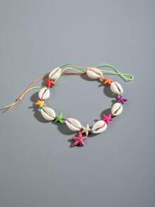 Conjunto de 3 colares estilo boho com contas de concha, estrela do mar e resina, presente perfeito para festas de viagem na praia, adequado para primavera e verão (contagens e tamanhos variados de contas, cores aleatórias)