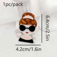 1pc Cute & 2D Flat Brooch Scarf Clip, Modern Minimalist & Vintage Style, Sweet Accessory Gift School Office Accessories Shirts Jacket Jewelry Christmas Halloween Clothes Pin Funny Teacher Gifts Costume Accessories Bag Charms