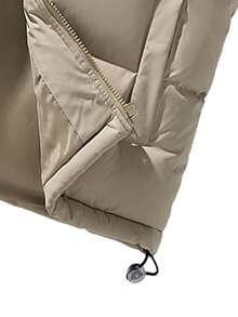 Gilet trapuntato con colletto alto in velluto a coste, per autunno/inverno - Cachi - Visualizzare 6