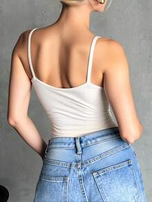 Camiseta de tirantes estilo de doble capa – diseño tipo falso dos piezas – disponible en varios colores - Amarillo Mostaza - Ver 2